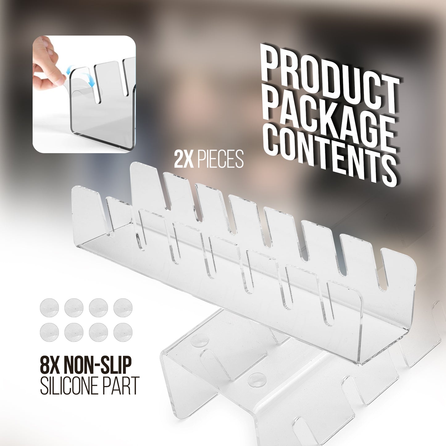 LVKY Acrylic Hat Stand (2 Stands per Box) - for 14 Caps